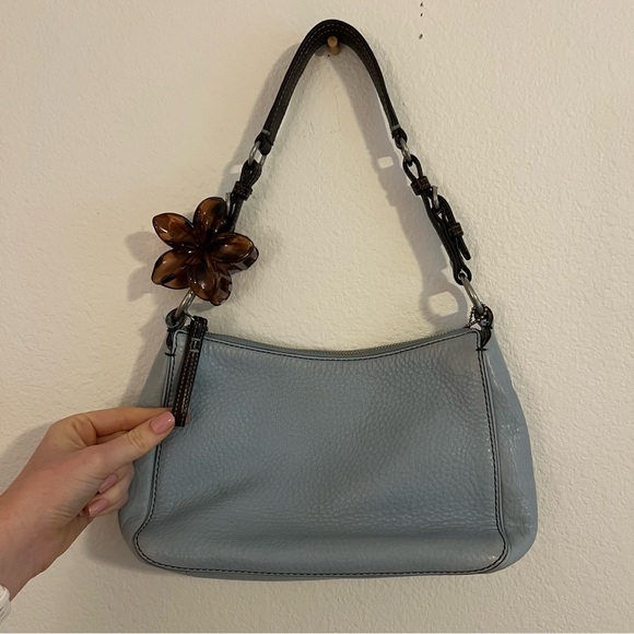 Coach Vintage y2k Chelsea 8E99 Powder Blue leather bag brown strap - Picture 8 of 15